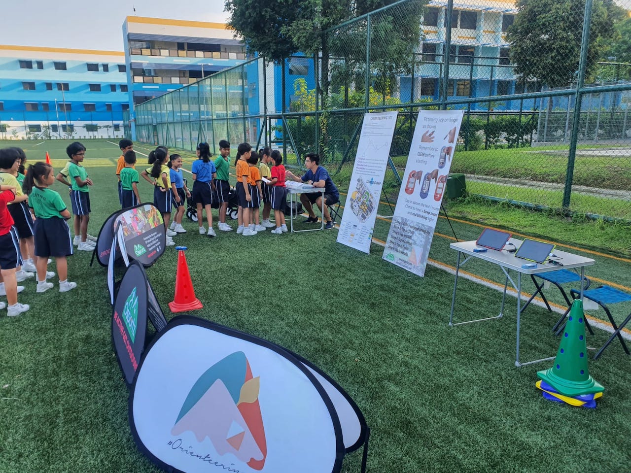 Students getting ready for timed sport session