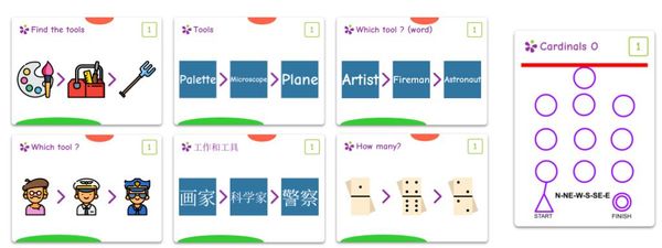 Teaching materials as challenge cards