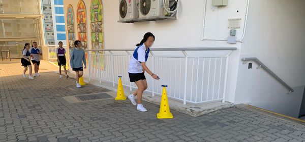 Students clearing checkpoints