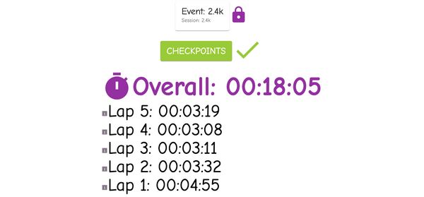 Display student lap time results